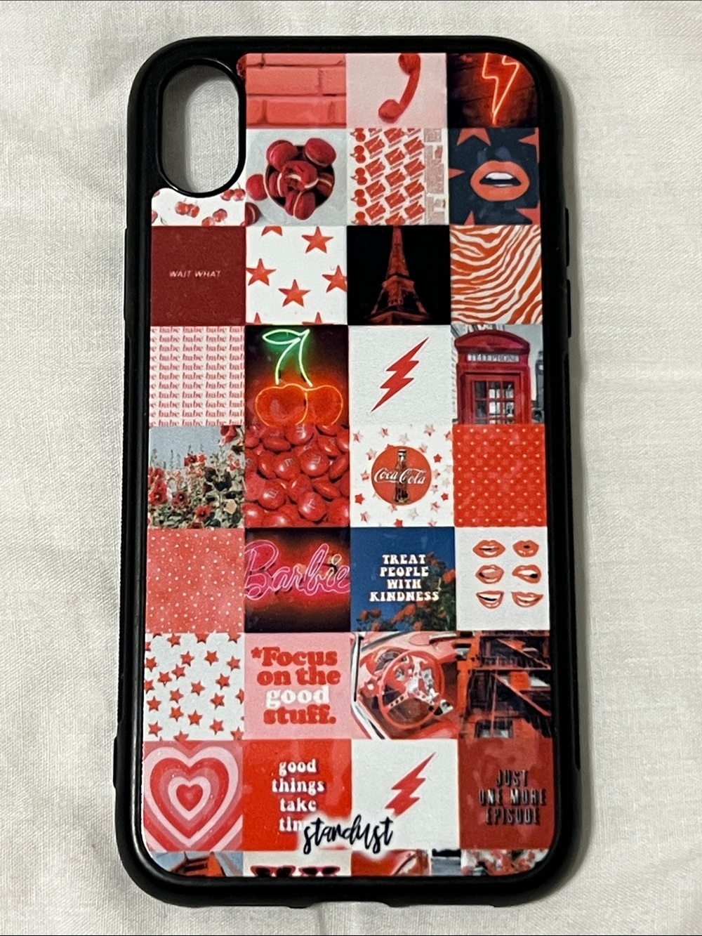 iPhone XR Y2K Red Collage Phone Case